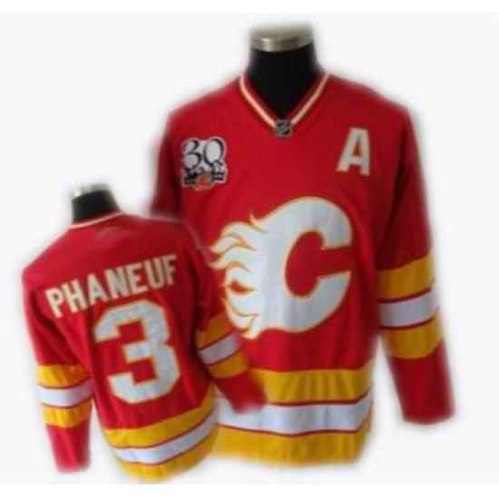 RBK hockey jerseys Calgary Flames 30TH jerseys 3# PHANEUF red